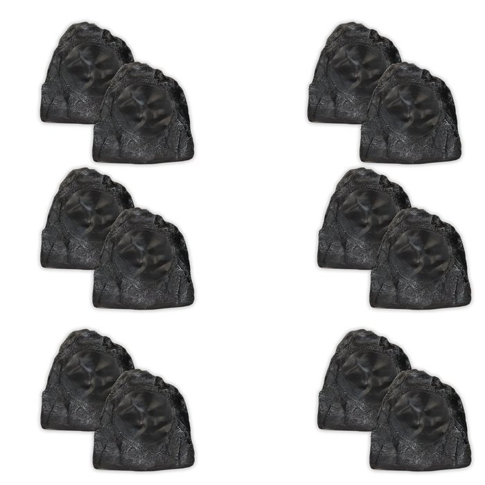Acoustic Audio G8RS Granite 4800 Watts Outdoor Weatherproof 8" Rock Speakers 6 Pair Pack G8RS-6Pr