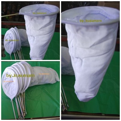 1 X Large Traditional Thai Tea Filter Natural Cotton Cloth Strainer Made by Hand N2