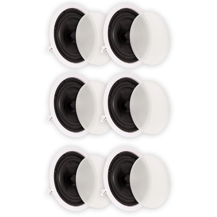 Theater Solutions TSS8C In Ceiling 8" Speakers Surround Sound Home Theater Deluxe 3 Pair Pack 3TSS8C