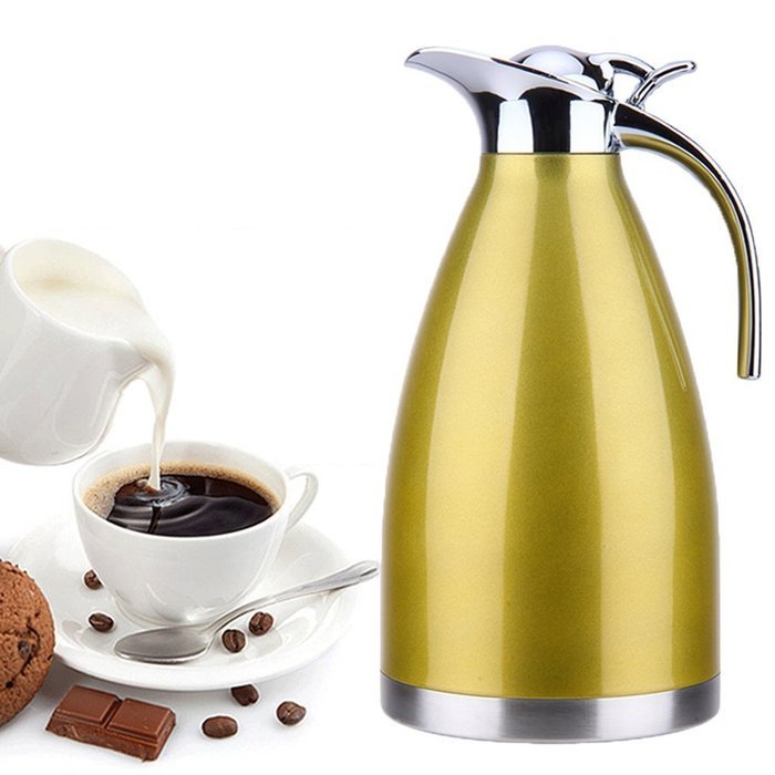Satin Finish Stainless Steel Thermal Coffee Pot, Vacuum Insulated Carafe Flask Tea Kettle, 1.5 Liter N24