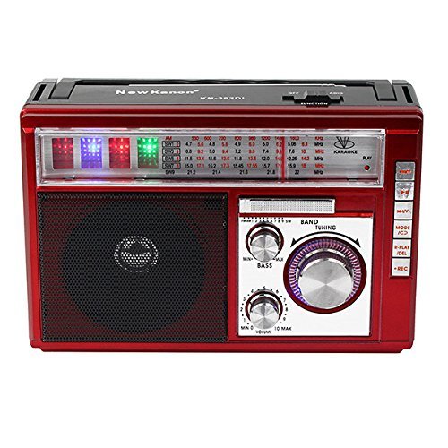 FM/AM/SW Portable Desktop Radio in Retro Style with MP3 Player, REC Recorder and Rechargeable Battery N6
