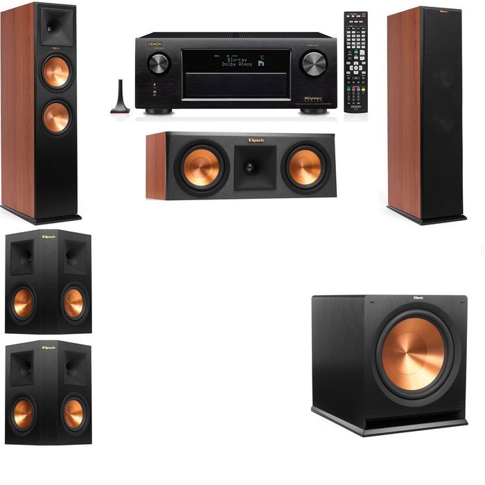 Klipsch RP-280F Tower Speakers CH-RP-250C-5.1-Denon AVR-X4100W