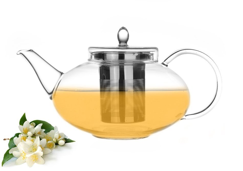 Tea gift Glass Teapot Duo, 16oz/470ml with Fab Flowering Tea (2 Blooms) N24