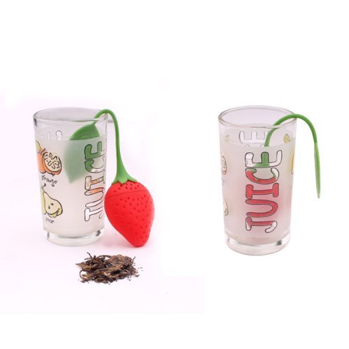 1 X Cute Fantastic Strawberry Design Silicone Tea Strainer N4