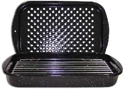 Columbian Home Products 3Pc Broiler Pan/Rack 0513-2 Cookware Ceramic On Steel Open Stock