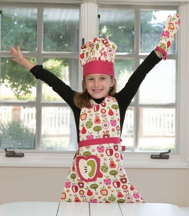Handstand Kitchen Child's 'An Apple a Day' Chef's Hat N2