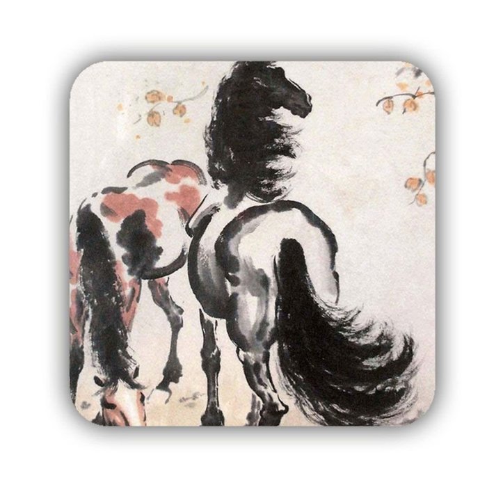 Generic Cup Mat Different Printed Asian Artists Horse Mdf Material N10