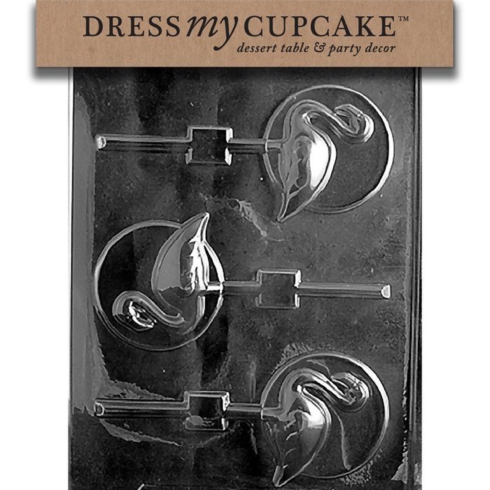 Dress My Cupcake DMCA121 Chocolate Candy Mold, Flamingo Lollipop on Disc