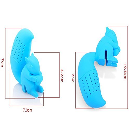 Honice Squirrel Tea Infuser Strainer Creative Cartoon Food Grade Silicone Cute Animal Tea Filter Bags Teaspoon... N6