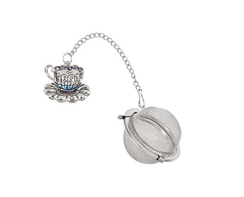 Ganz BlueTeacup with Saucer Charming Tea Infuser with Enameling