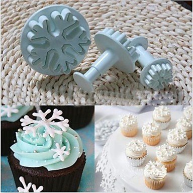 Sher Christmas Snowflake Fondant Cake Cookie Decorating Plunger Mold