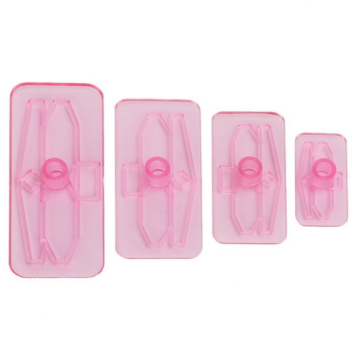4pcs Bows Icing Cake Cupcake Fondant & Gumpaste Decor Mould Embosser Cookie Cutter Baking DIY N2