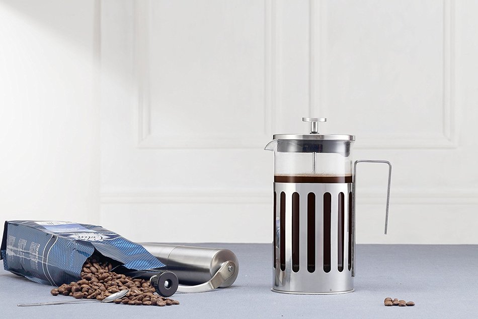 DECORUS French Press Coffee Espresso Maker Tea Brewer with Borosilicate Glass and Stainless Steel Plunger 34 Oz... N3