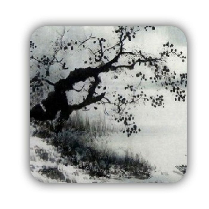 Generic Cup Mat Made By Mdf With Asian Chinese Painting 4 Soft N5