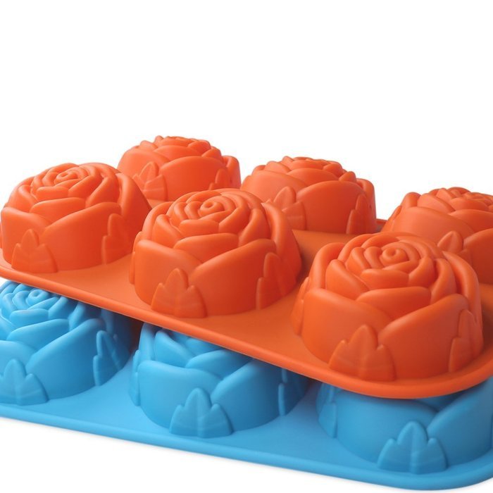 Cake Bread Molds, 2PCS YYP [6 Cavity Rose Shape Mold] Silicone Cake Bread Making Mold for Home Baking - Reusable... N7