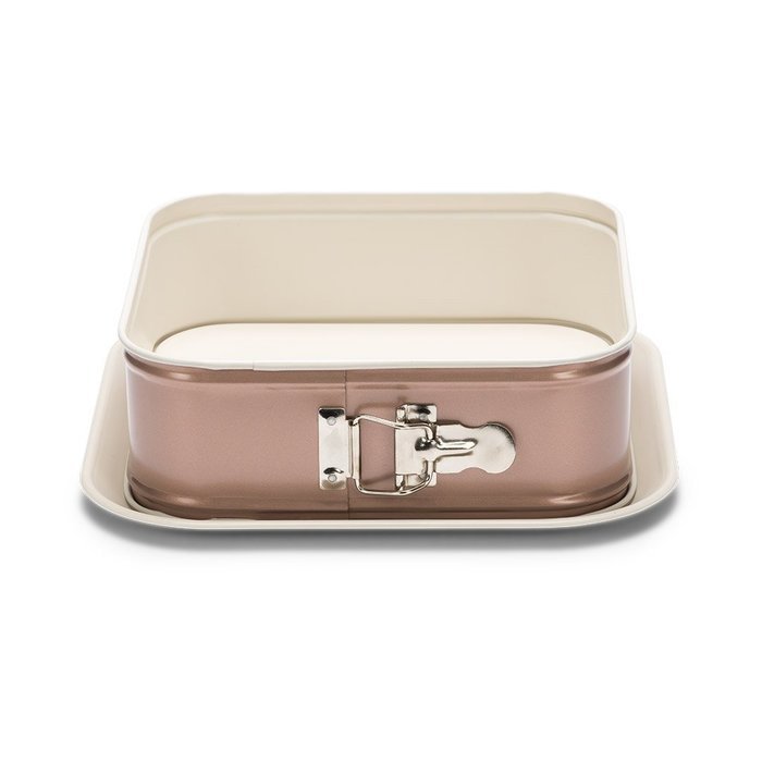 Patisse 03318 Ceramic Square Springform Pan with Non-Stick Surface, Cream/Copper