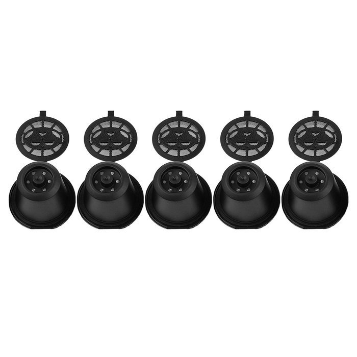ONEVER 5pcs Reusable Coffee Capsules Cups Espresso Pods Filters For Nespresso Machines with 1pc Plastic Bonus... N7