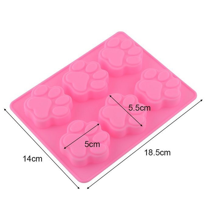 2pcs Lovely Sweet Multifunction Dog Paw Silicone Mold Ice Cube Cake Soap Cookies Chocolate Kitchen Accessories N2