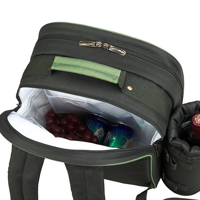 Picnic at Ascot - Deluxe Equipped 2 Person Picnic Backpack with Cooler & Insulated Wine Holder - Trellis Blue N5