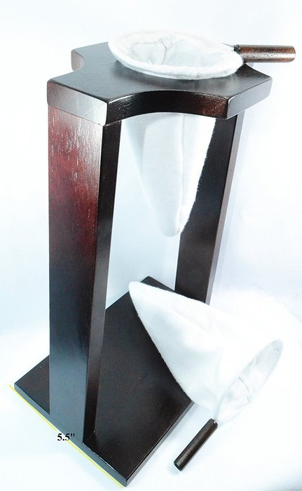 Ticoland Chorreador,Costa Rica Handmade Wooden Stand Coffee Maker, Included:1 Large+1 Medium Size Reusable Cloth... N5