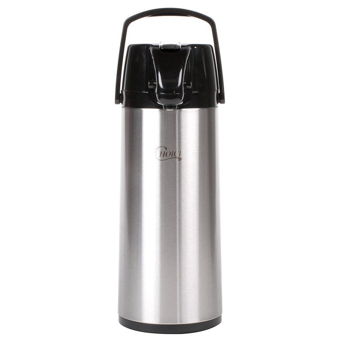 Choice 2.5 Liter Glass Lined Stainless Steel Airpot with Lever N2