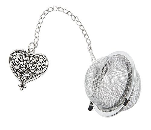 Ornate Heart Charm Tea Infuser Ball - By Ganz