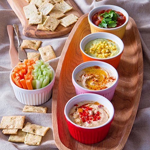 DOYOLLA Set of 8pcs Round Porcelain Oven Safe Ramekin Dessert Souffle Baking Dish (white) N2