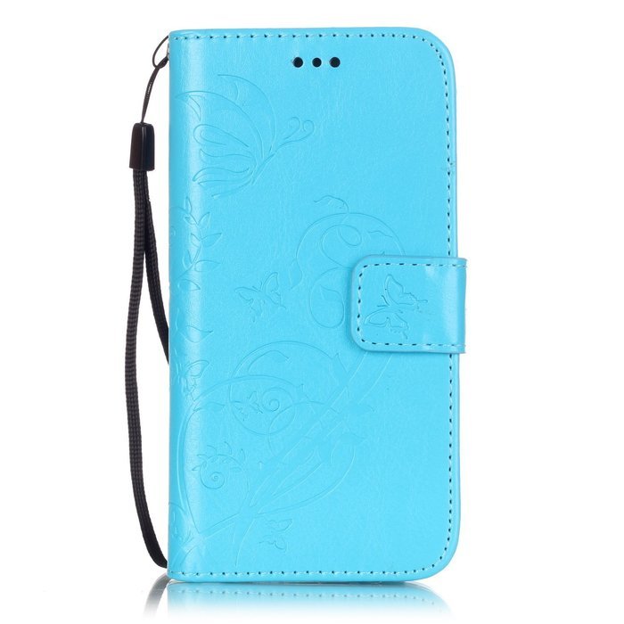 iPhone 7 Case,PHEZEN Embossed Flower Butterfly PU Leather iPhone 7 Wallet Case [Magnetic Closure] [Credit Card... N18