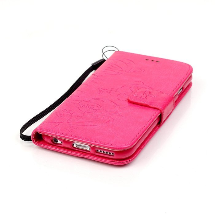 iPhone 7 Case,PHEZEN Embossed Flower Butterfly PU Leather iPhone 7 Wallet Case [Magnetic Closure] [Credit Card... N20