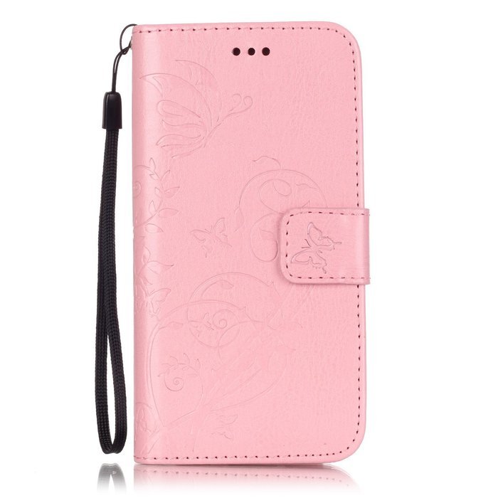 iPhone 7 Case,PHEZEN Embossed Flower Butterfly PU Leather iPhone 7 Wallet Case [Magnetic Closure] [Credit Card... N23