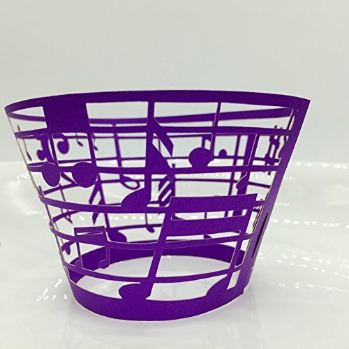 CozyT 50 PACK Note Design Cupcake Wrappers Artistic Bake Cake Paper Cups Vine Lace Laser Cut Liner Baking Cup... N2