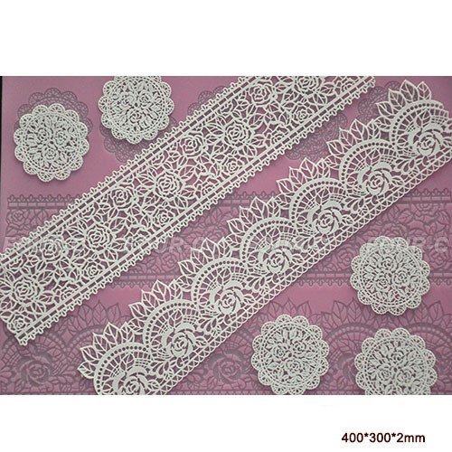 Anyana Lace Silicone Mat Silicone Mold Cake Decorating Supplies Color Pink Pastry Gum Pastry Tool Kitchen Tool... N2