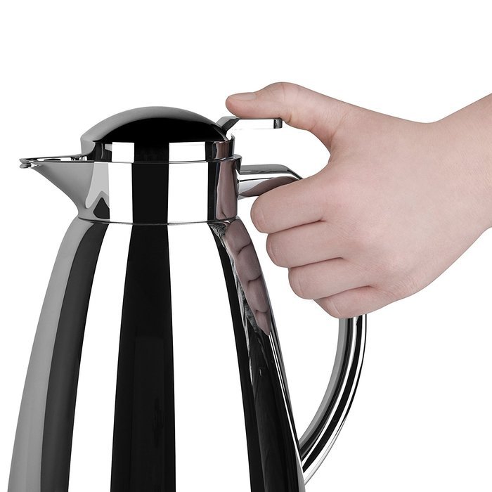 Emsa Campo Stainless Steel Thermal Carafe with Glass Liner, 34 oz, Chrome N4