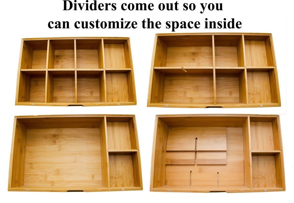 Tea Box Organizer Natural Bamboo Elegant Tea Chest With 8 Storage Compartments and Slide Out Drawer For All Tea... N4