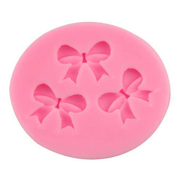 3PCS Bow Shape Silicone Fondant Cake Mold Home Kitchen Baking Sculpting & Modeling Tools--Green N4