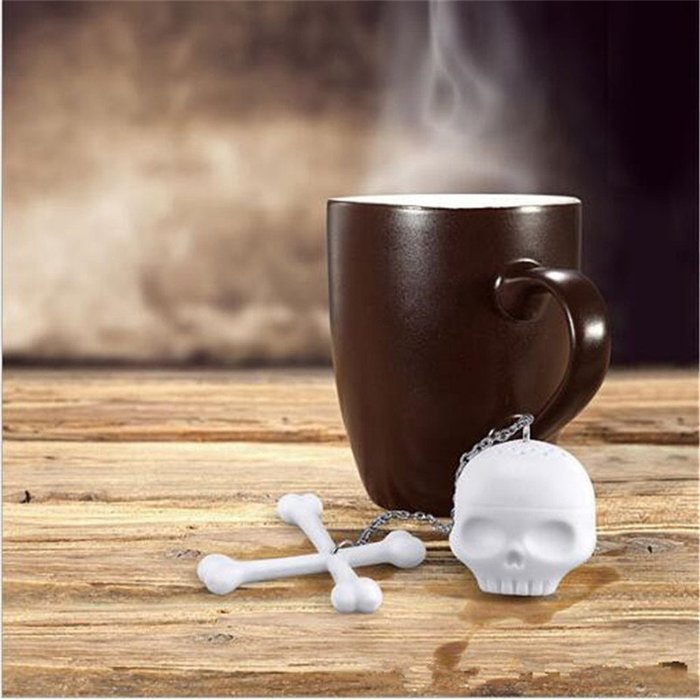 Tea Strainers Skull Shape Bones Infuser Silicone Herbal Filter Diffuser