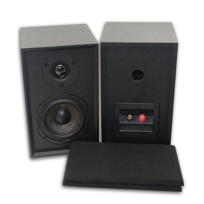 LONPOO 05A Wood Bookshelf Speakers 2-Way 75W2 Classic Loudspeaker with 4-inch Carbon Fiber Woofer and Silk Dome...