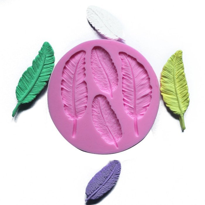 Surprising 4-Cavity Leaf Shape Silicone Mold fondant mold for baking Soap, Candle, Candy, Chocolate ,cake and... N2