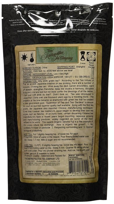 Metropolitan Tea Discovery Loose Tea Pack, Organic Sencha Fuji Organic, 100gm N4