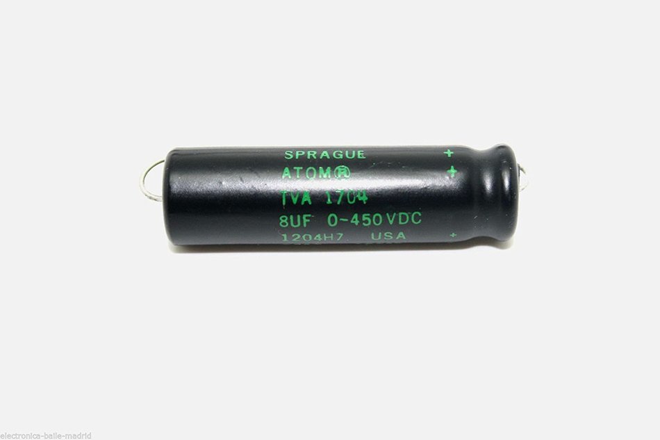 SPRAGUE ATOM 8uF 450V CAPACITOR FOR VINTAGE AMPLIFIER FENDER AMPEG TUBE AMP ,WHO#-MVOW382HRT1875