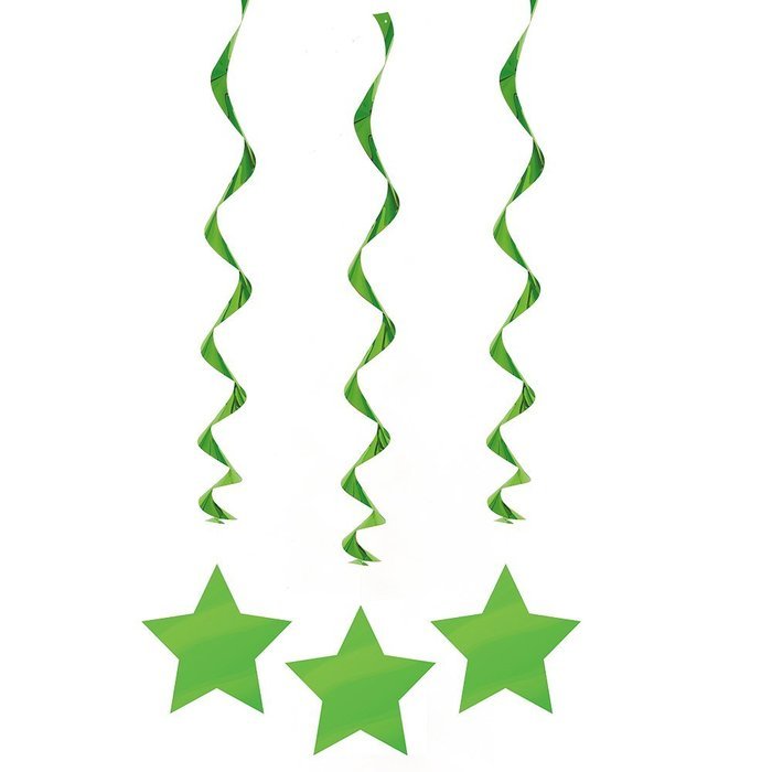 Hanging Star Decorations, 26", Light Blue, 3 Count N15