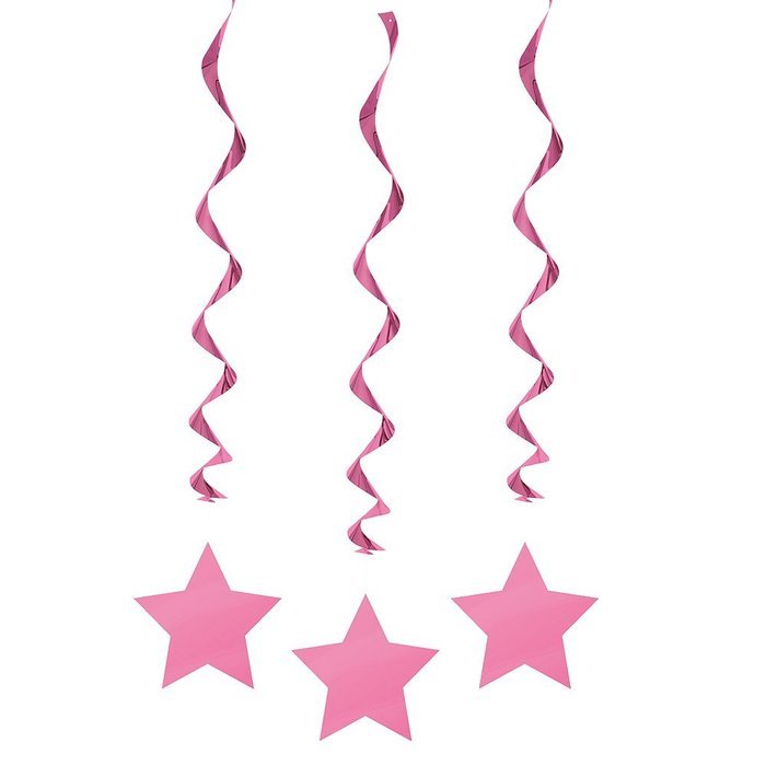 Hanging Star Decorations, 26", Light Blue, 3 Count N18