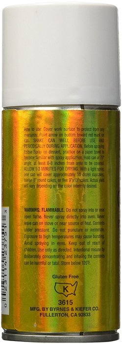 Chefmaster Edible Spray, One 2-Ounce Can. Kosher Certified - Gold N4