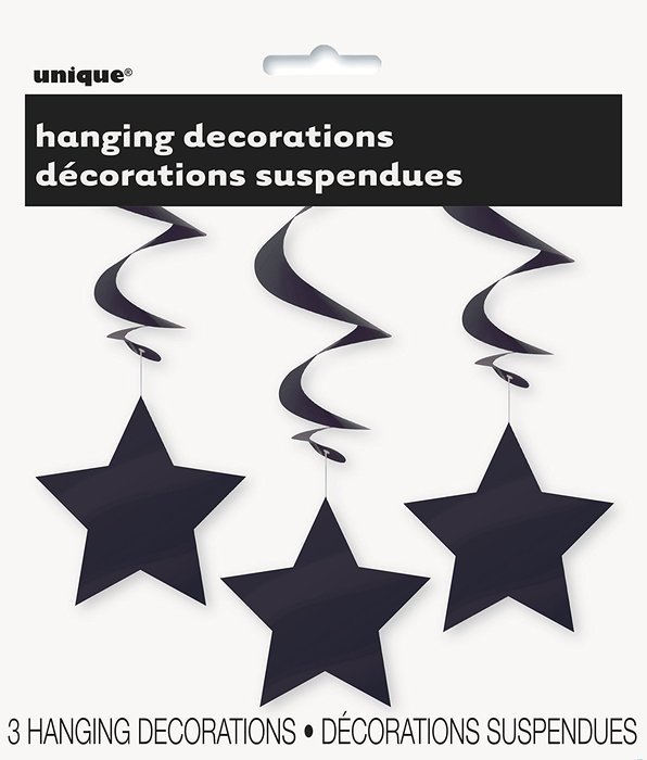 Hanging Star Decorations, 26", Light Blue, 3 Count N19