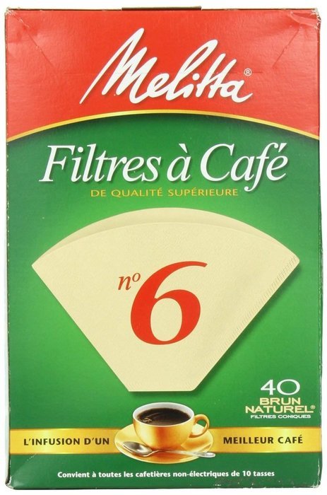 Melitta Cone Coffee Filters, Natural Brown, No. 6, 40 Count Filters N3