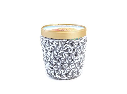 Pint Ice Cream Cozy, Gray and White