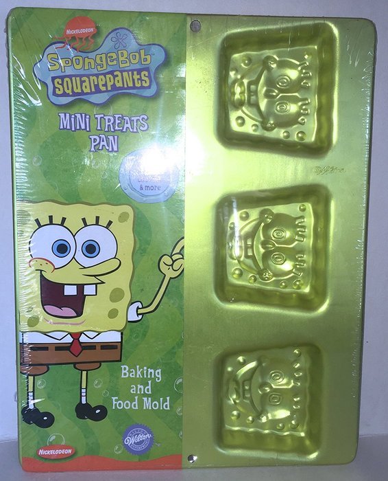 Wilton SpongeBob Square Pants Mini Treats Cupcake Brownie Cookie Cake Pan Mold ~ Large 6 Cavity Size (2105-5133...