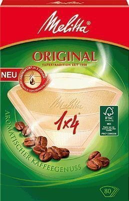 Melitta 80 &nbsp;X Filter Bags/ Original 1X4 &nbsp;Coffee Filter (Size 4 ) (Natural/Brown/3 &nbsp;Flavor Zone Filter )