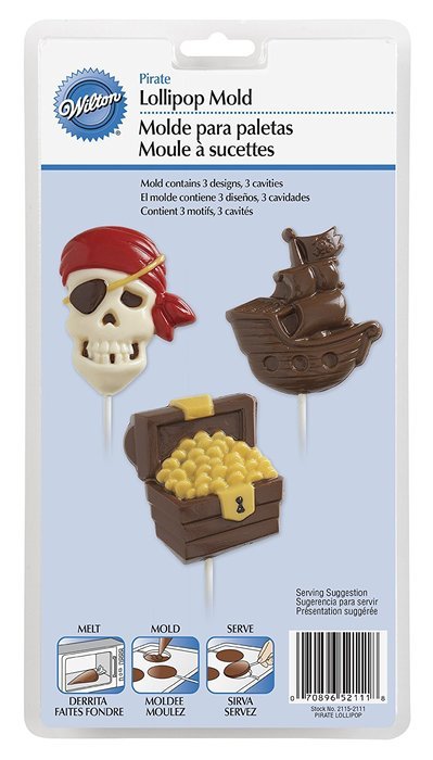 Wilton 2115-2111 Pirate Lollipop Mold, Large, 3 Designs N2