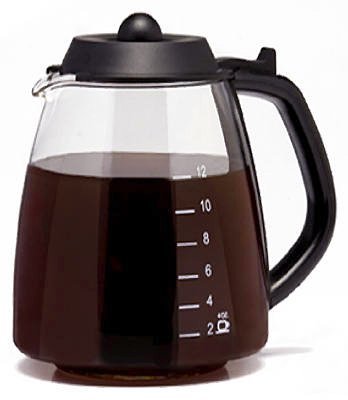 Medelco 12 Cup Millennium Style Carafe, Black GL312 N2